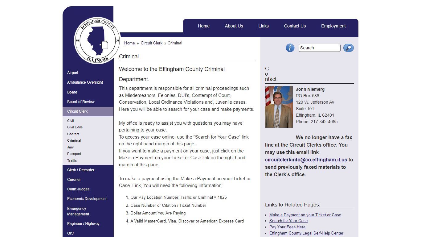Criminal | Effingham County, Illinois (IL)